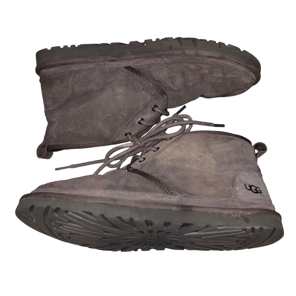 UGG Neumel Suede Lace Up Chukka Boots Dark Grey Charcoal 3236 Size 12